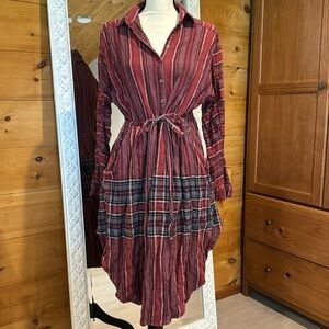Free people plaid shirt dress